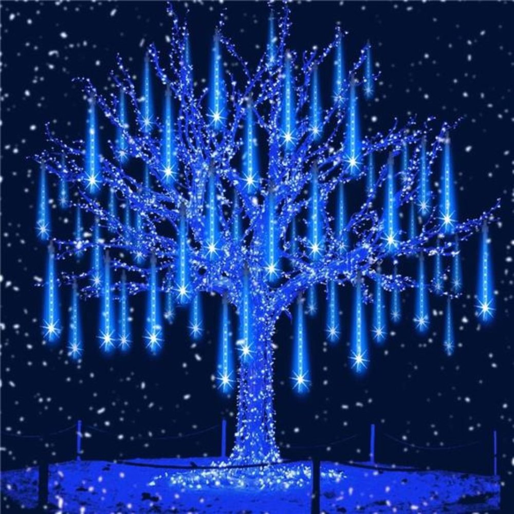 Rain Drop Lights, LED Meteor Shower Lights 11.8 inch 8 Tubes 144leds,Icicle Snow